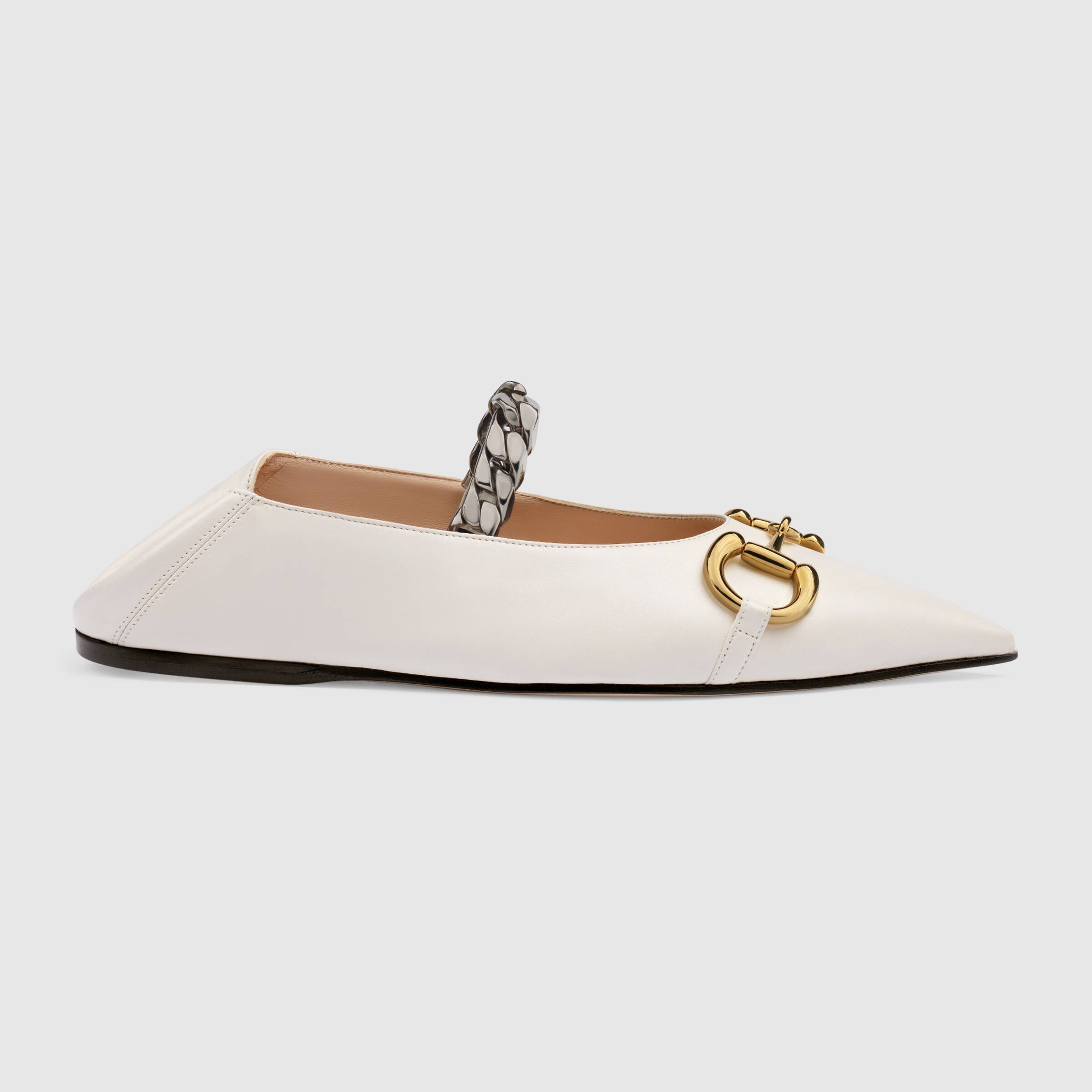 グッチ GUCCI ホースビット付き ウィメンズ フラットバレエシューズ 621161 1RH00 9050