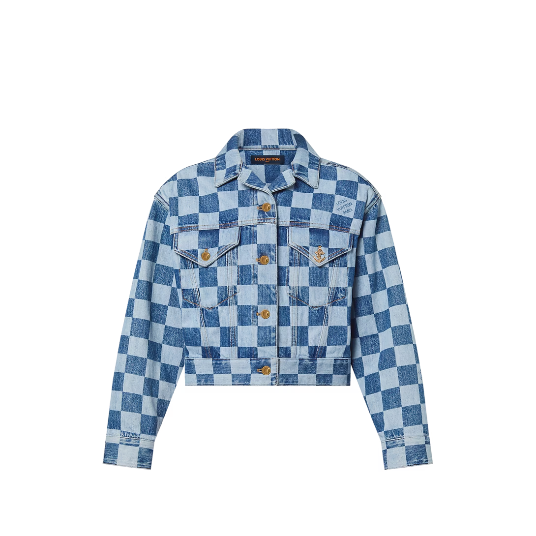 ルイヴィトン後払い  LVリミックス ダミエ デニムジャケット 青 1AFGDG