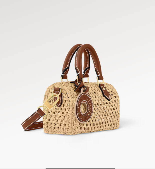 LOUIS VUITTON ラフィア ナノ・スピーディ ハンドバッグ M83525