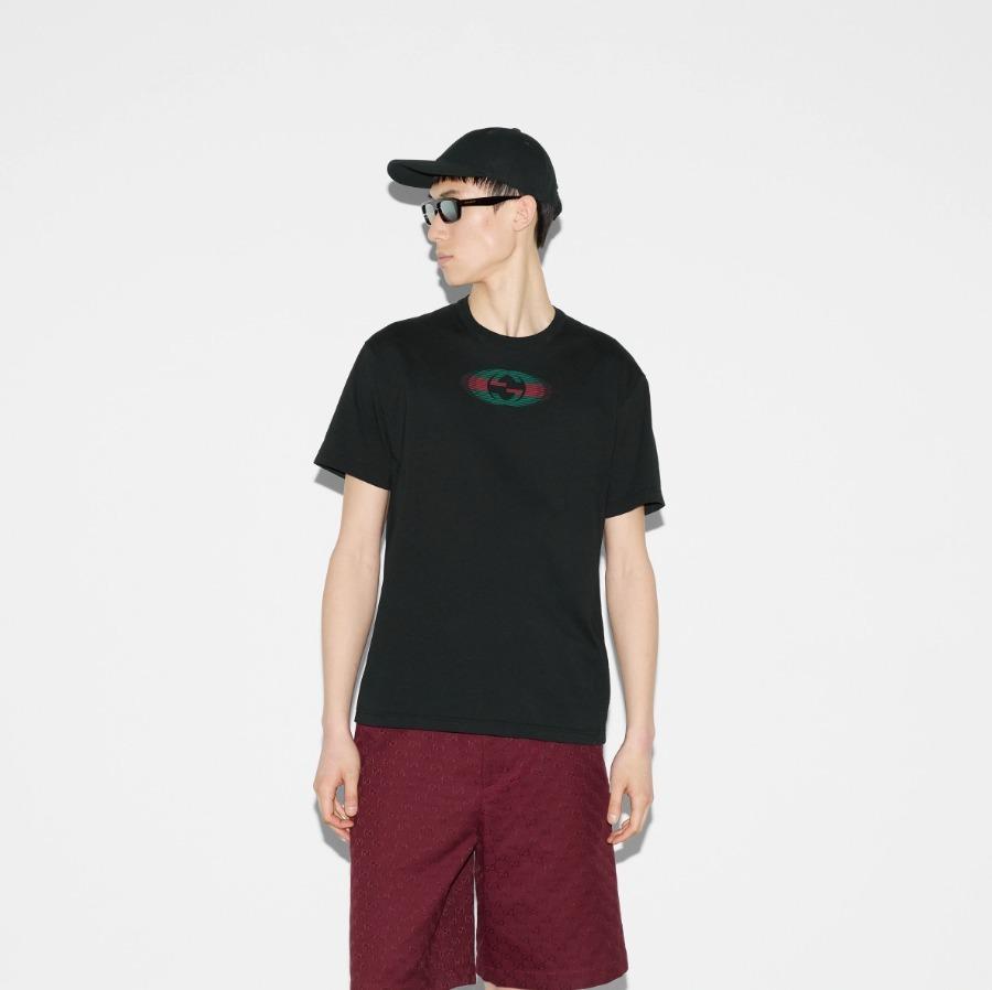 グッチコットンジャージー Tシャツ ブラック  795957 XJGQ5 1152