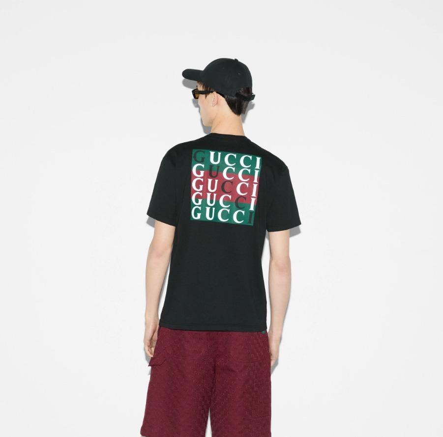 グッチコットンジャージー Tシャツ ブラック  795957 XJGQ5 1152