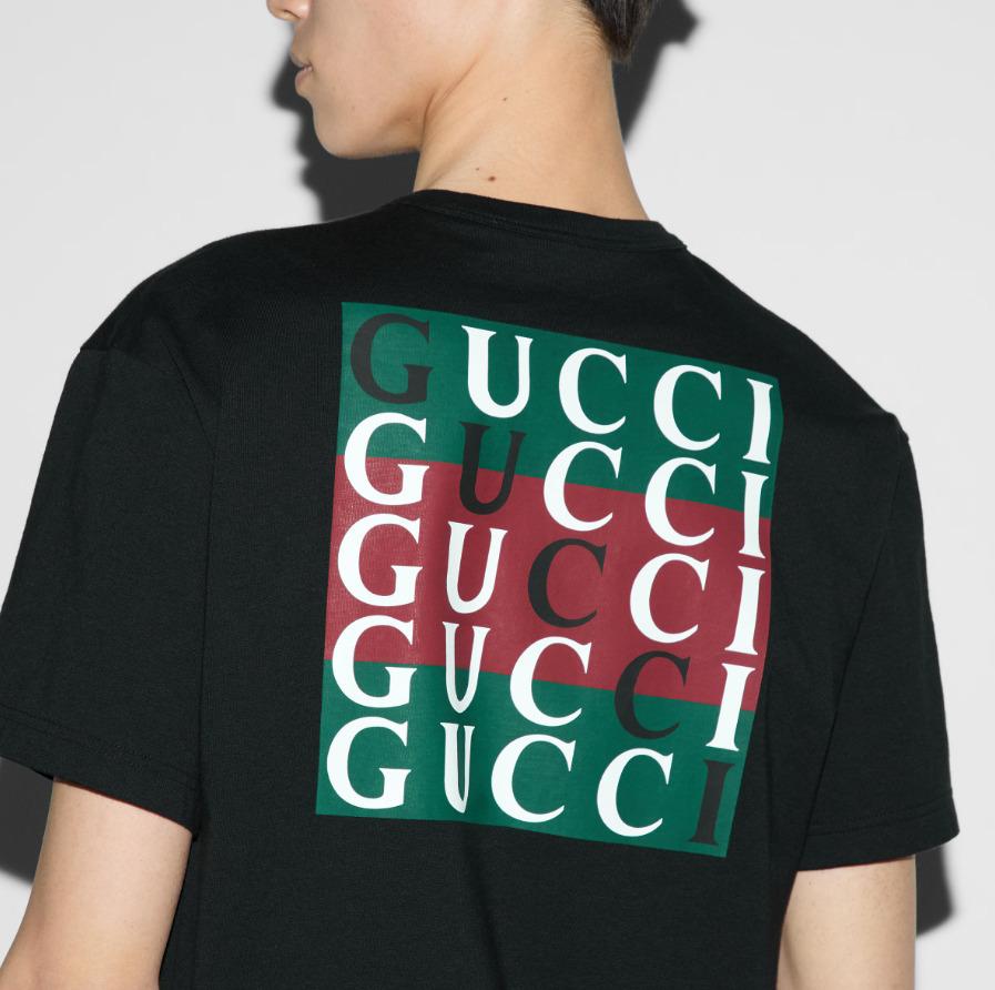 グッチコットンジャージー Tシャツ ブラック  795957 XJGQ5 1152