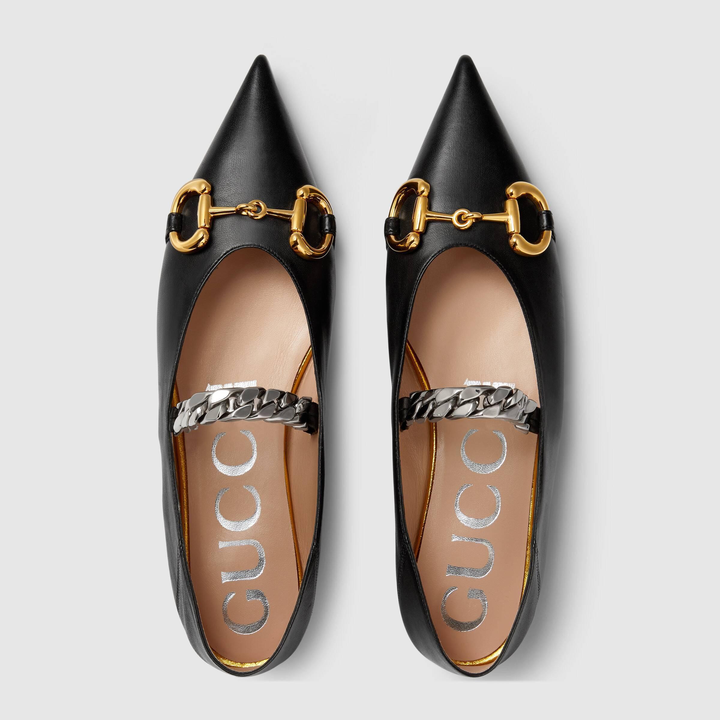 グッチ GUCCI ホースビット付き ウィメンズ フラットバレエシューズ 621161 1RH00 1000