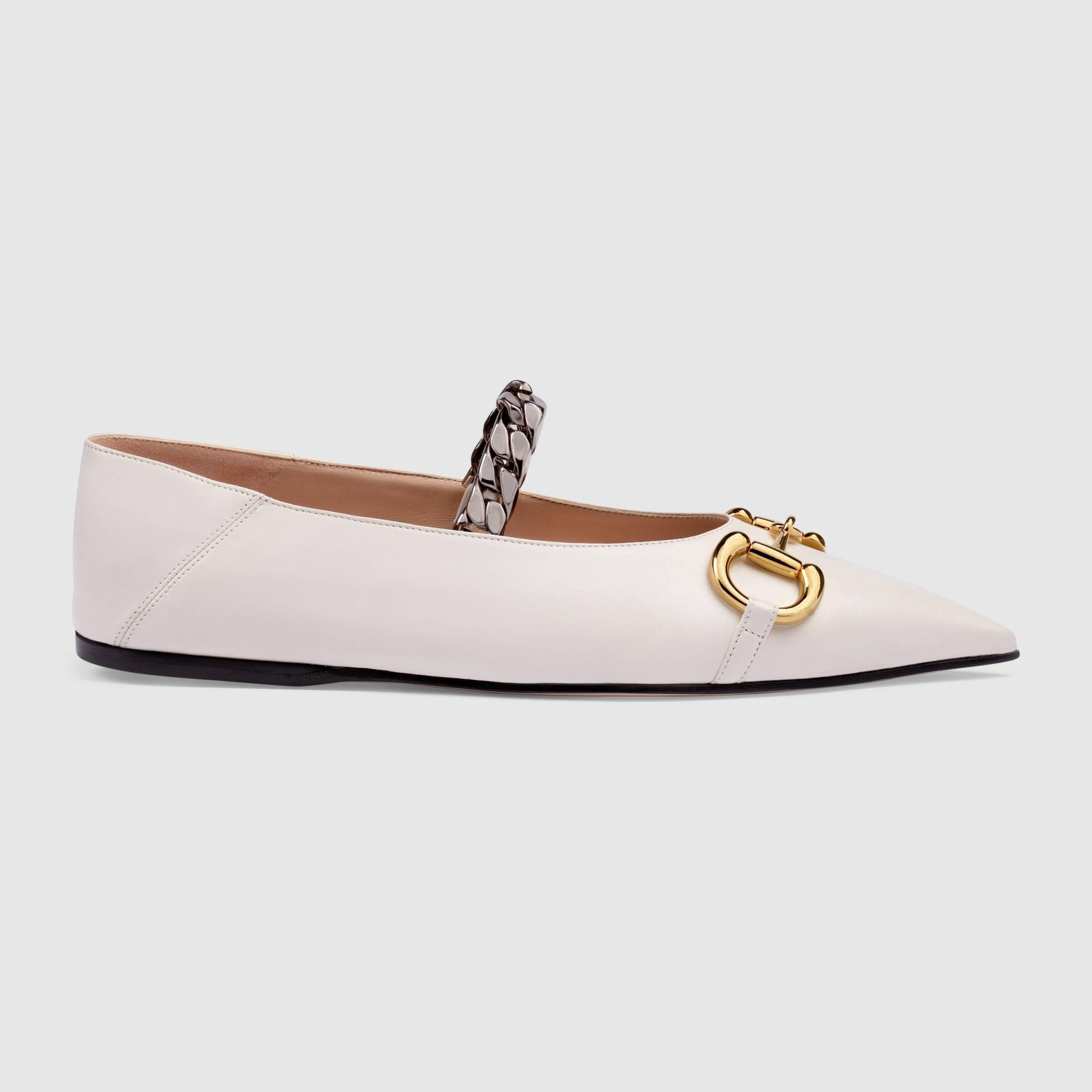 グッチ GUCCI ホースビット付き ウィメンズ フラットバレエシューズ 621161 1RH00 9050