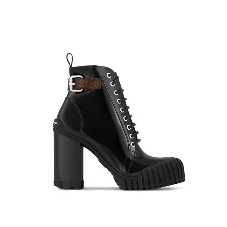 LOUIS VUITTON ルビー アンクルブーツ 黒 カーキ 1ADAQ1 1ADAQ