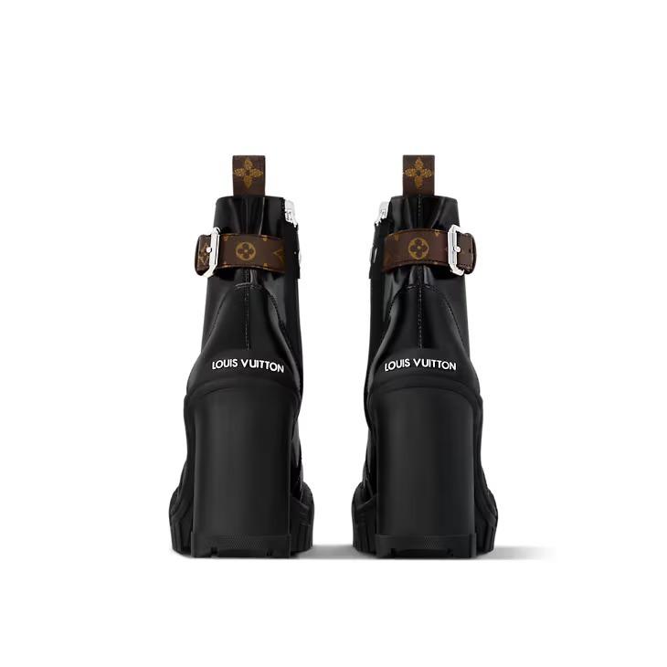 LOUIS VUITTON ルビー アンクルブーツ 黒 カーキ 1ADAQ1 1ADAQ