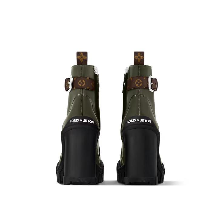 LOUIS VUITTON ルビー アンクルブーツ 黒 カーキ 1ADAQ1 1ADAQ