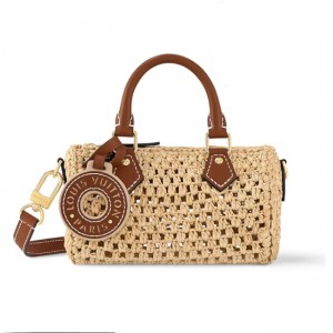 LOUIS VUITTON ラフィア ナノ・スピーディ ハンドバッグ M83525