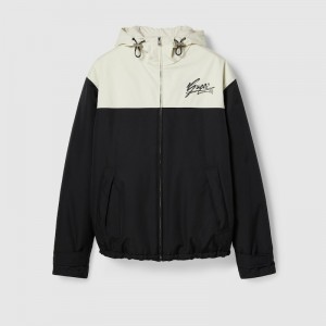 グッチ テクニカルコットンキャンバス フードジャケット 787197 ZARAK 1043