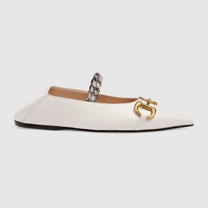 グッチ GUCCI ホースビット付き ウィメンズ フラットバレエシューズ 621161 1RH00 9050