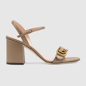 グッチ GUCCI ダブルGバックル付レザー ミッドヒールサンダル 4453379 A3N00 2606