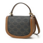 セリーヌ MINI BESACE TRIOMPHE ハンドバッグ 2WAY ショルダーバッグ ブラウン 10k50 2ewu 04lu
