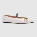 グッチ GUCCI ホースビット付き ウィメンズ フラットバレエシューズ 621161 1RH00 9050