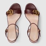 グッチ GUCCI ダブルGバックル付レザー ミッドヒールサンダル 453379 A3N00 6433
