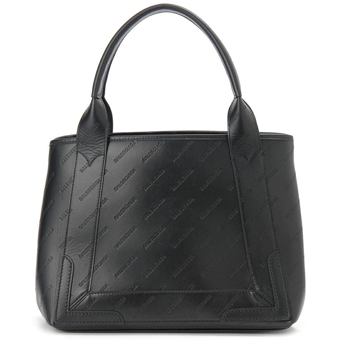 BALENCIAGA  Navy トートバッグ スモール カバ レザーロゴ型押し 339933 2AAV4 1000