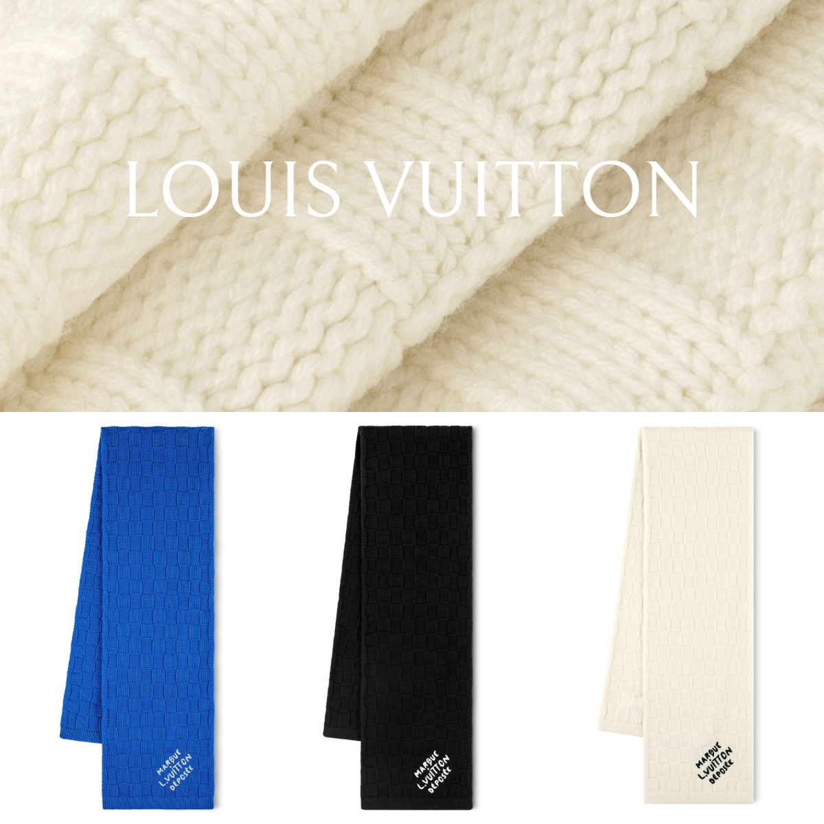 LOUISVUITTON ダミエ スナッグ スカーフ マフラー メンズ M92755 M90841 M92744