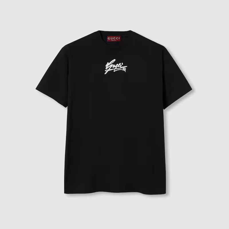 グッチ メンズ コットンジャージー Tシャツ ブラック 796395 XJGQT 1152