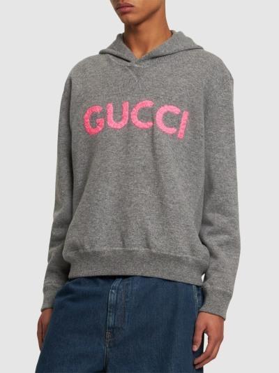 GUCCI ロゴ ウール フーデッド スウェットシャツ 770169 XKDRU 1122