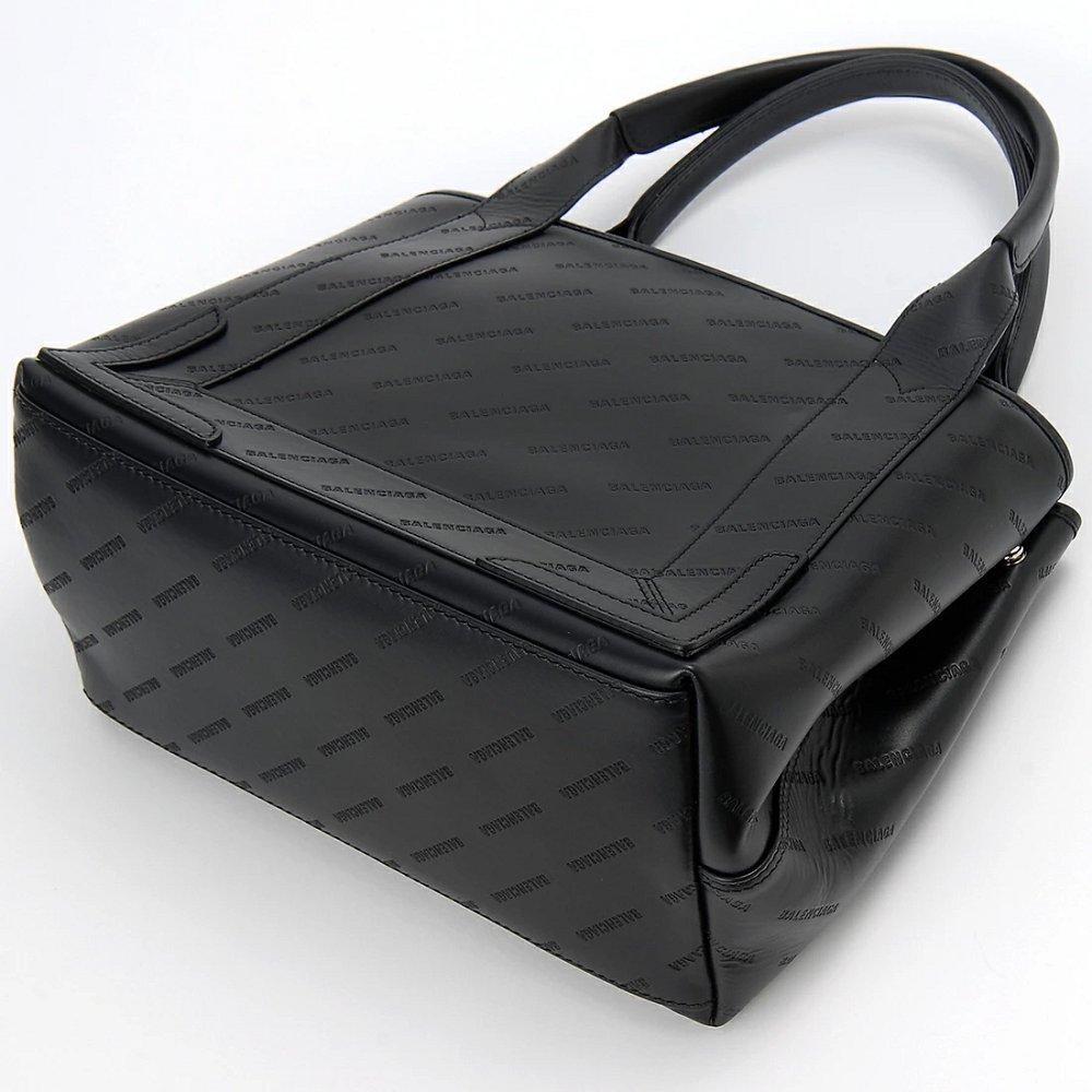 BALENCIAGA  Navy トートバッグ スモール カバ レザーロゴ型押し 339933 2AAV4 1000