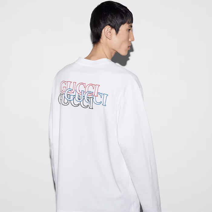 グッチ メンズ プリント コットンジャージー Tシャツ 784364 XJGKK 9074