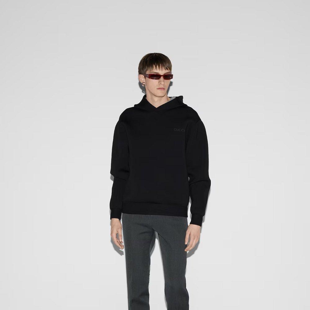 グッチ ヴィスコースジャージー フーデッド スウェットシャツ 803973 XJGTW 1086
