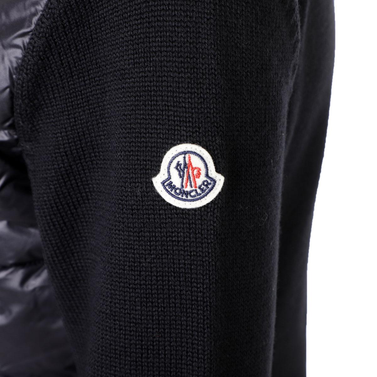 モンクレール MONCLER ダウン切り替え カーディガン ブラック レディース 9b00011 m1131 999