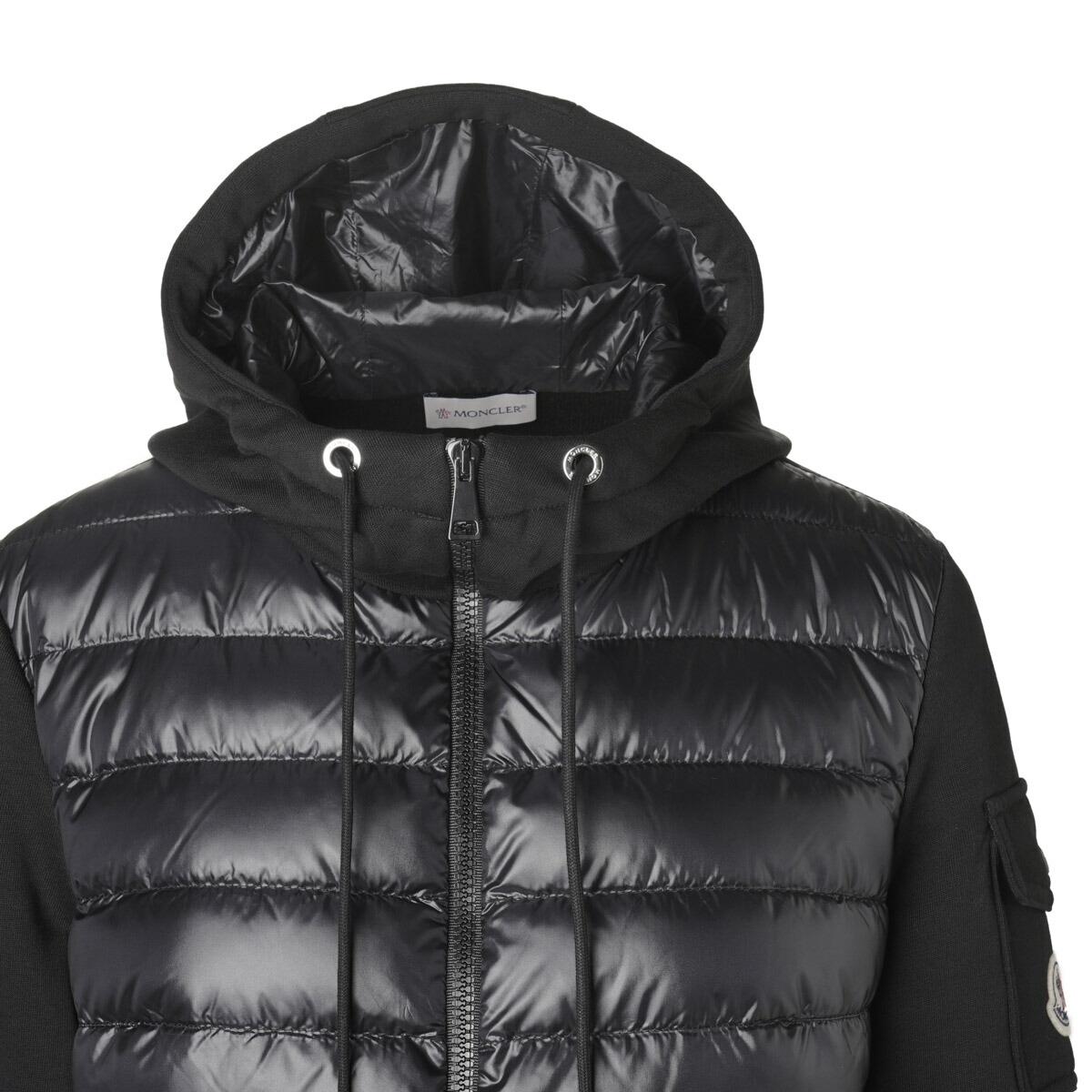 モンクレール MONCLER ダウン切り替え スウェットパーカ ブラック レディース 8g00020 809dh 999