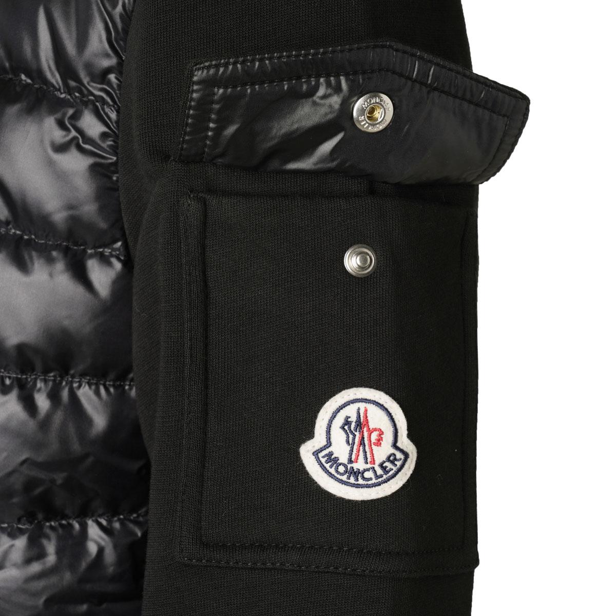 モンクレール MONCLER ダウン切り替え スウェットパーカ ブラック レディース 8g00020 809dh 999