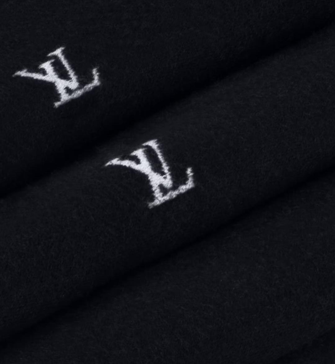 ルイヴィトン LOUIS VUITTON マフラー ブラゾン ネイビー 黒 M77269 M77274
