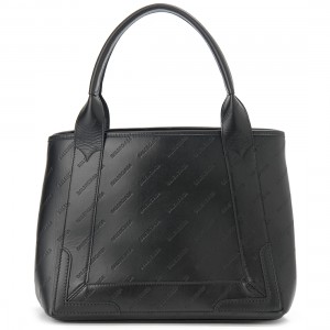 BALENCIAGA  Navy トートバッグ スモール カバ レザーロゴ型押し 339933 2AAV4 1000