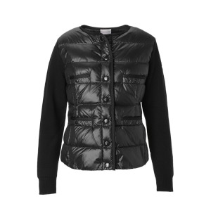 モンクレール MONCLER ダウン切り替え カーディガン ブラック レディース 9b00011 m1131 999