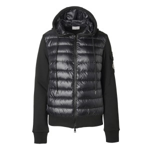 モンクレール MONCLER ダウン切り替え スウェットパーカ ブラック レディース 8g00020 809dh 999