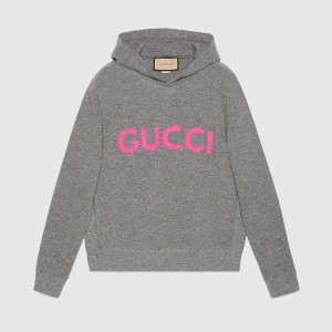GUCCI ロゴ ウール フーデッド スウェットシャツ 770169 XKDRU 1122