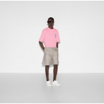 GUCCI後払い プリント コットンジャージー Tシャツ ピンク 784361 XJGKW 5904