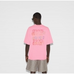 GUCCI後払い プリント コットンジャージー Tシャツ ピンク 784361 XJGKW 5904