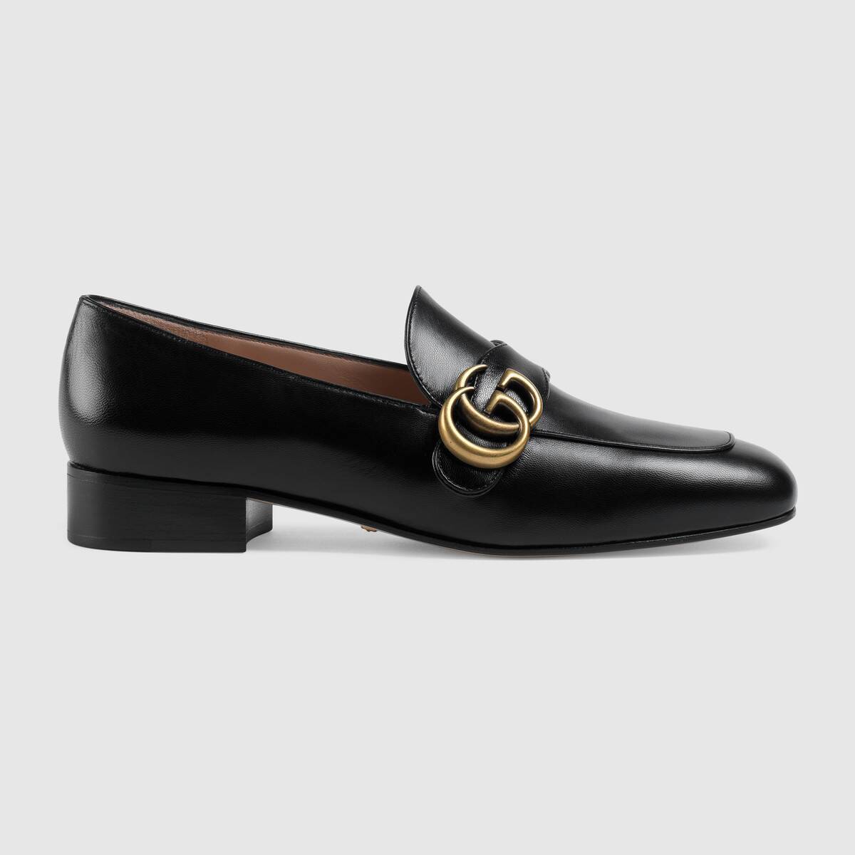 グッチ ダブルG付き GUCCIプリント入*レザーローファー 602496 C9D00 1000