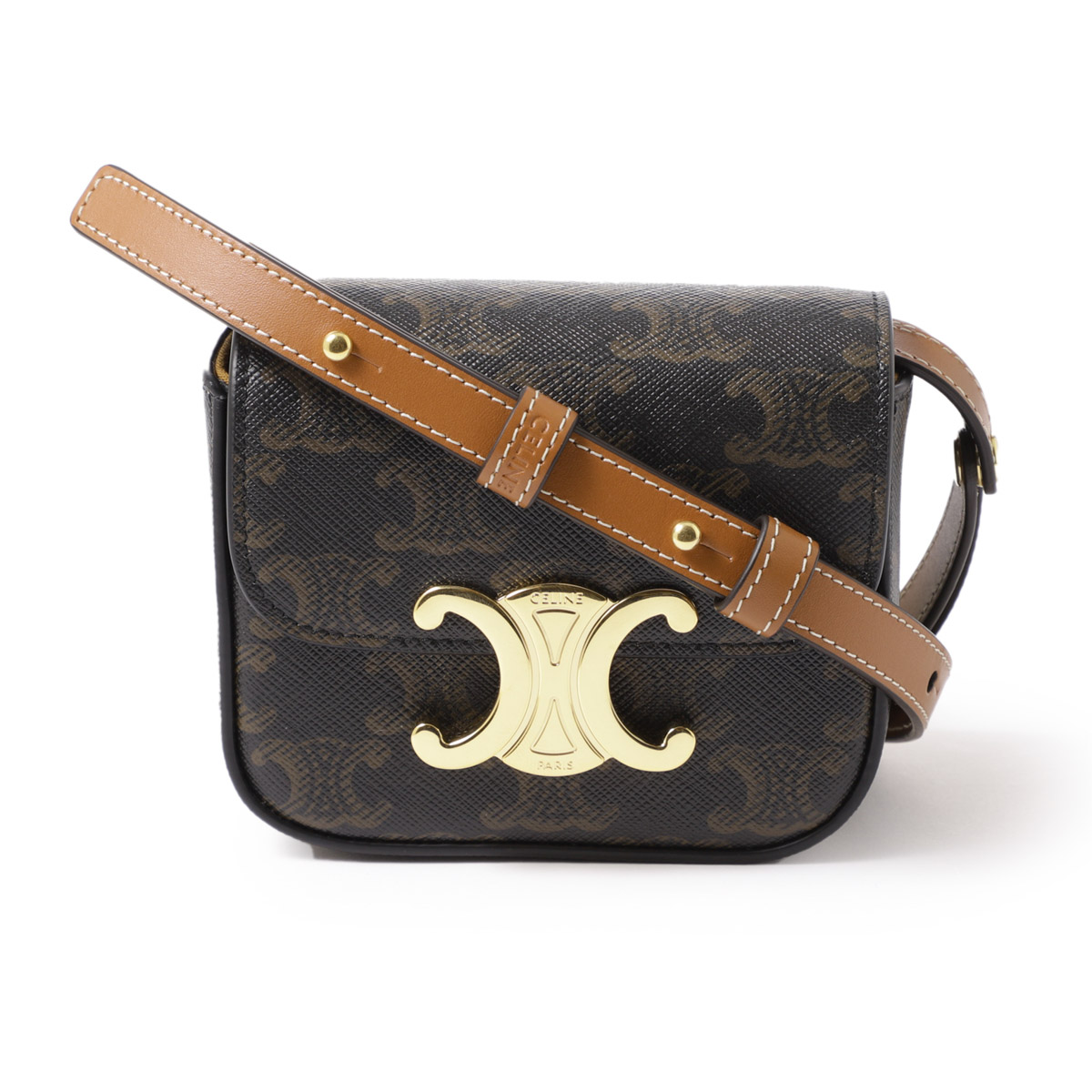 セリーヌ激安 MINI CLAUDE IN TRIOMPHE CANVAS ショルダーバッグ ミニバッグ ブラウン レディース 10i51 2dqb 04lu