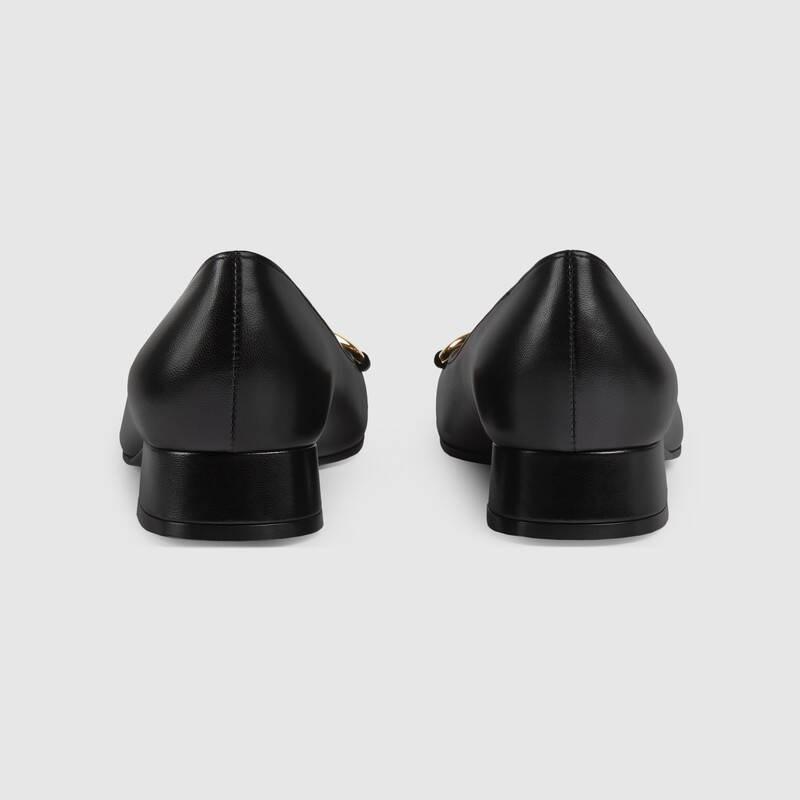 グッチ レザーフラットバレエシューズ ホースビット 645600 C9D00 1000