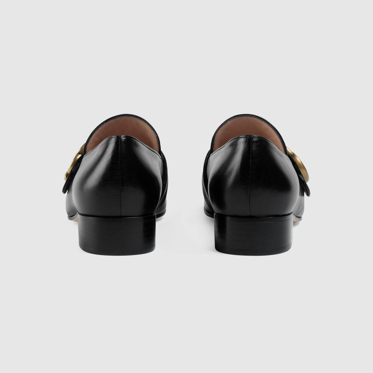 グッチ ダブルG付き GUCCIプリント入*レザーローファー 602496 C9D00 1000