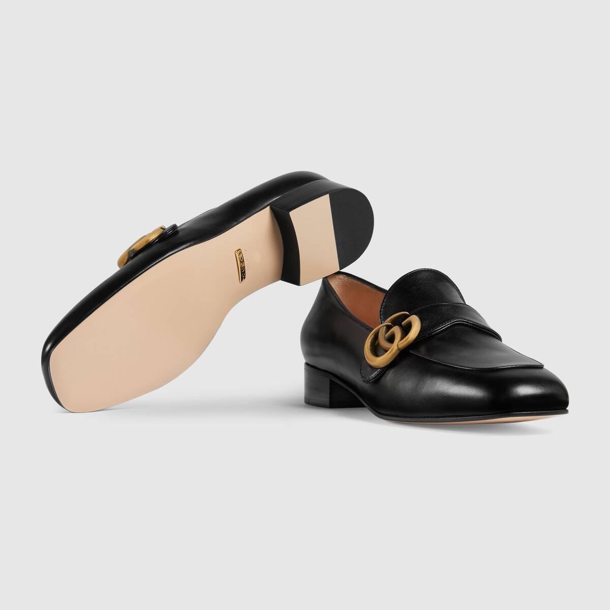 グッチ ダブルG付き GUCCIプリント入*レザーローファー 602496 C9D00 1000