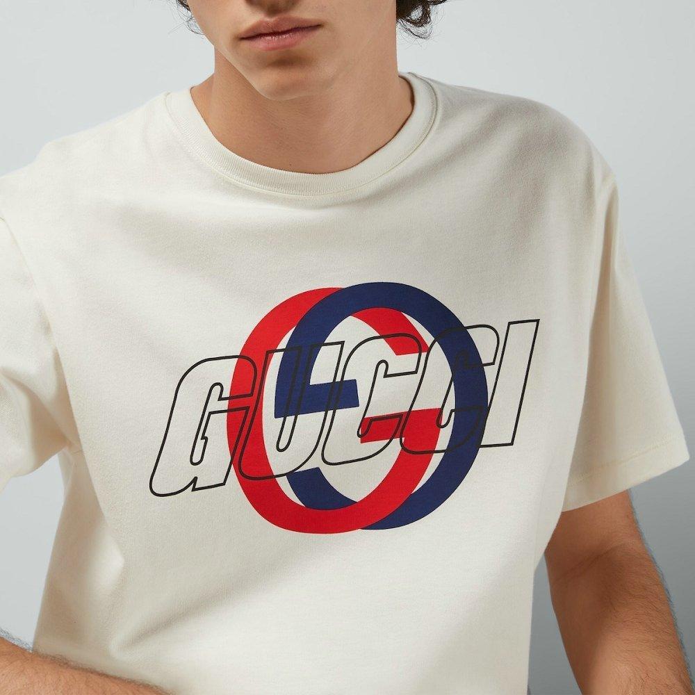 グッチ GUCCI プリントコットンジャージーTシャツ 771758 XJF7C 9095