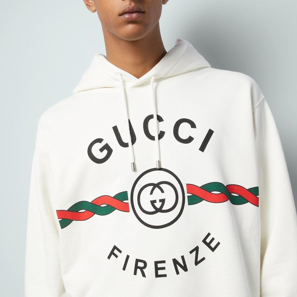 グッチ デニムに FIRENZE 1921フーデッド スウェットシャツ  646953 XJD7O 9095