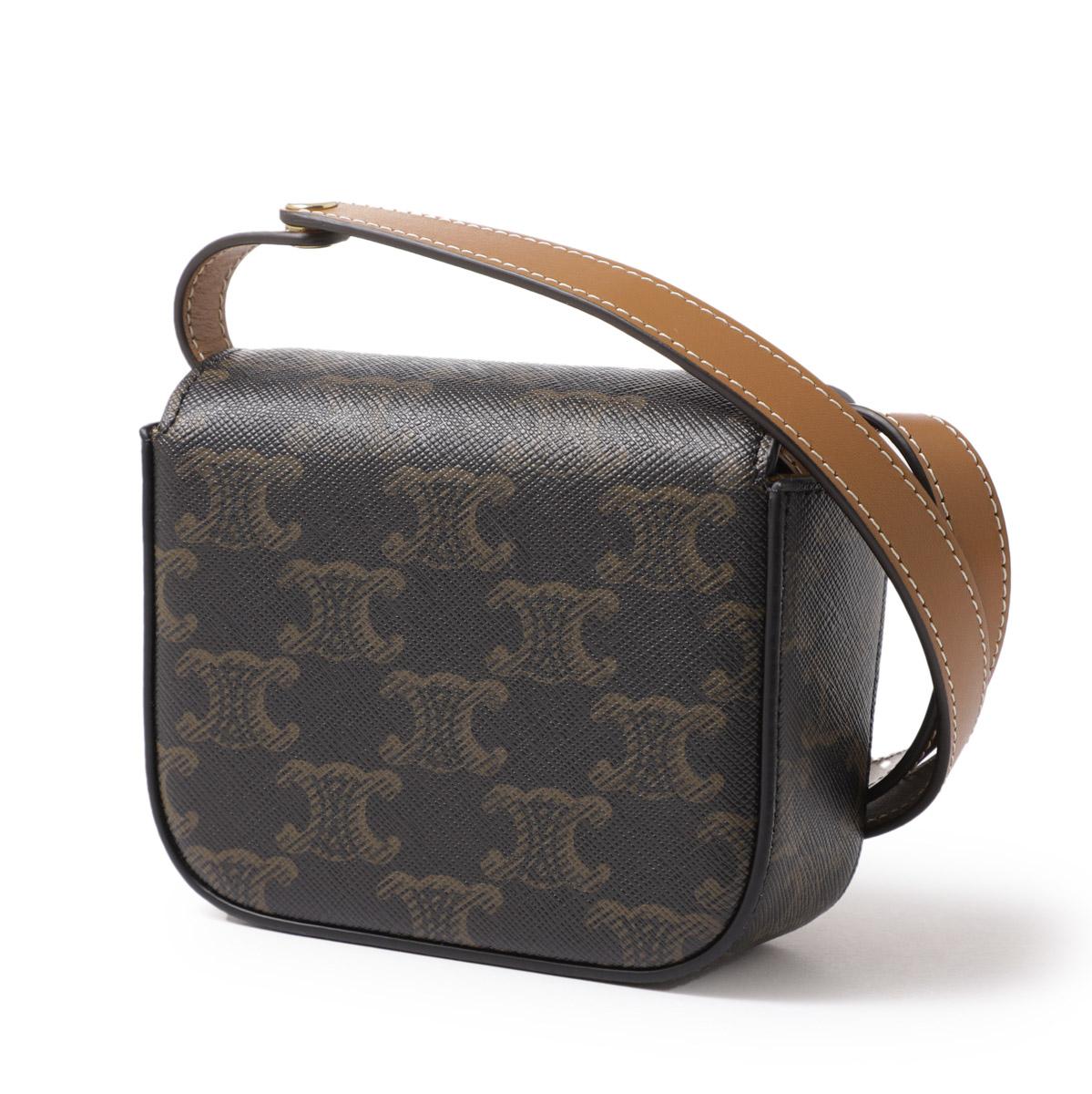 セリーヌ激安 MINI CLAUDE IN TRIOMPHE CANVAS ショルダーバッグ ミニバッグ ブラウン レディース 10i51 2dqb 04lu