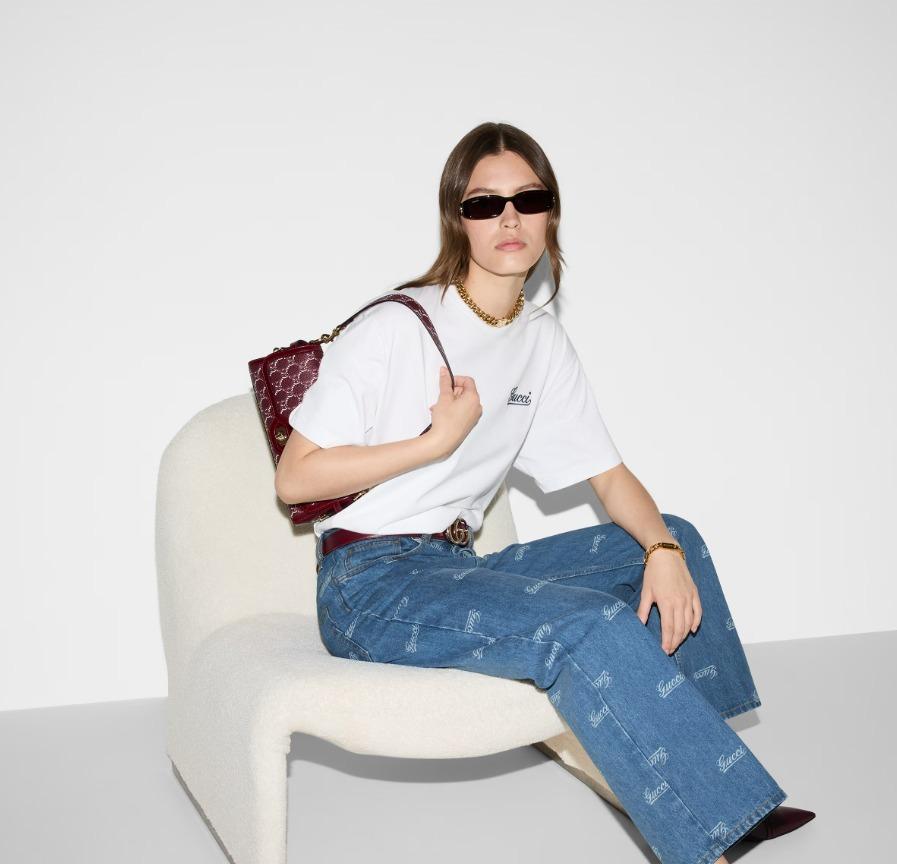 GUCCI コットンジャージー Tシャツ、オフホワイト 788093 XJGTO 9799
