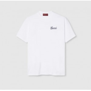 GUCCI コットンジャージー Tシャツ、オフホワイト 788093 XJGTO 9799