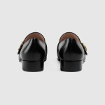 グッチ ダブルG付き GUCCIプリント入*レザーローファー 602496 C9D00 1000