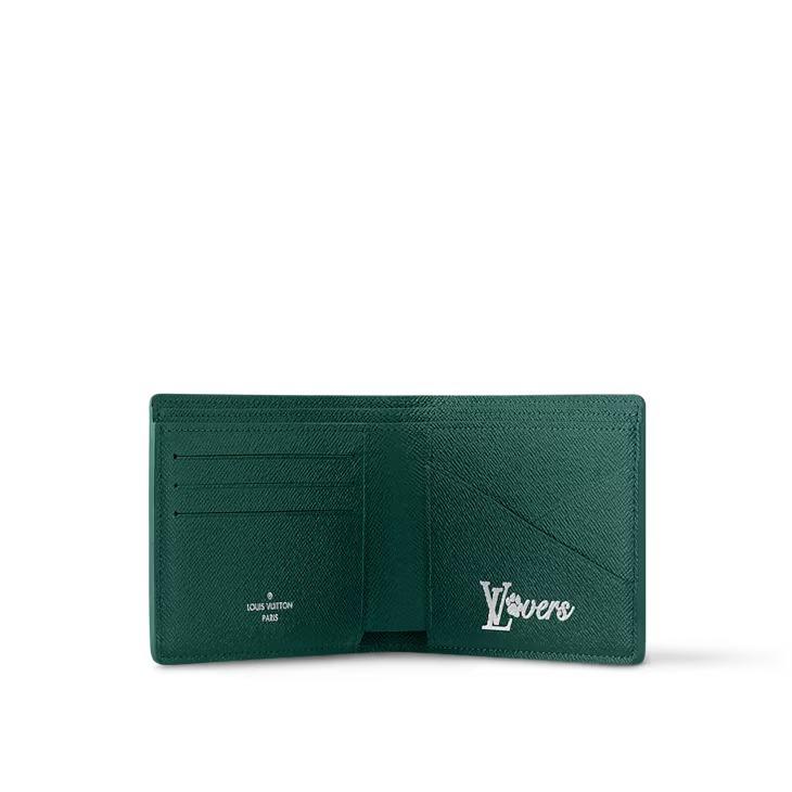 ルイヴィトン ポルトフォイユ・ミュルティプル 二つ折り財布 グリーン M12657