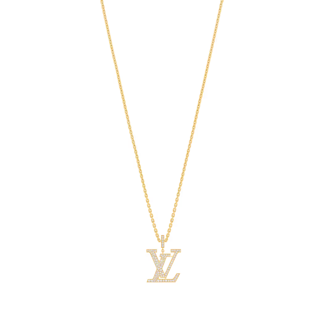 ルイヴィトン ネックレス ペンダント LV XL イエローゴールド×ダイヤモンド  Q93848