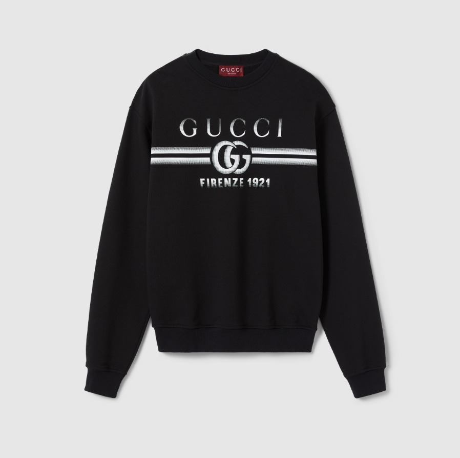 グッチ コットンジャージー スウェットシャツ ブラック 784413 XJGKQ 1152