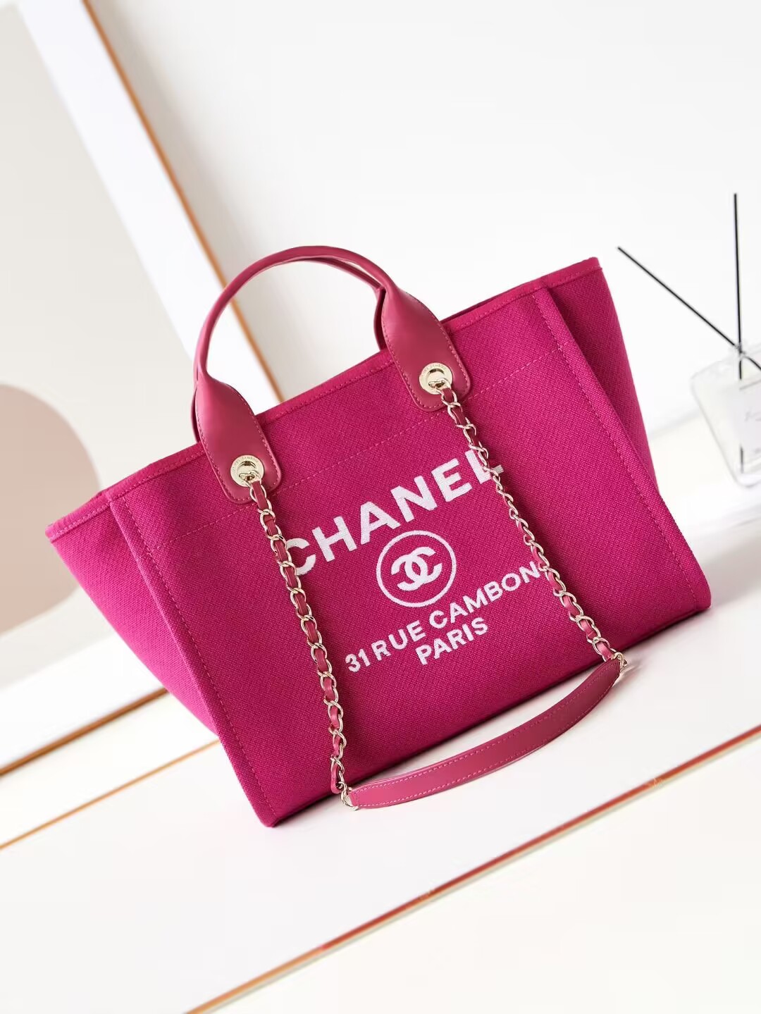 シャネル CHANEL トートバッグ レディース ローズレッド AS3257 B08029 NI013